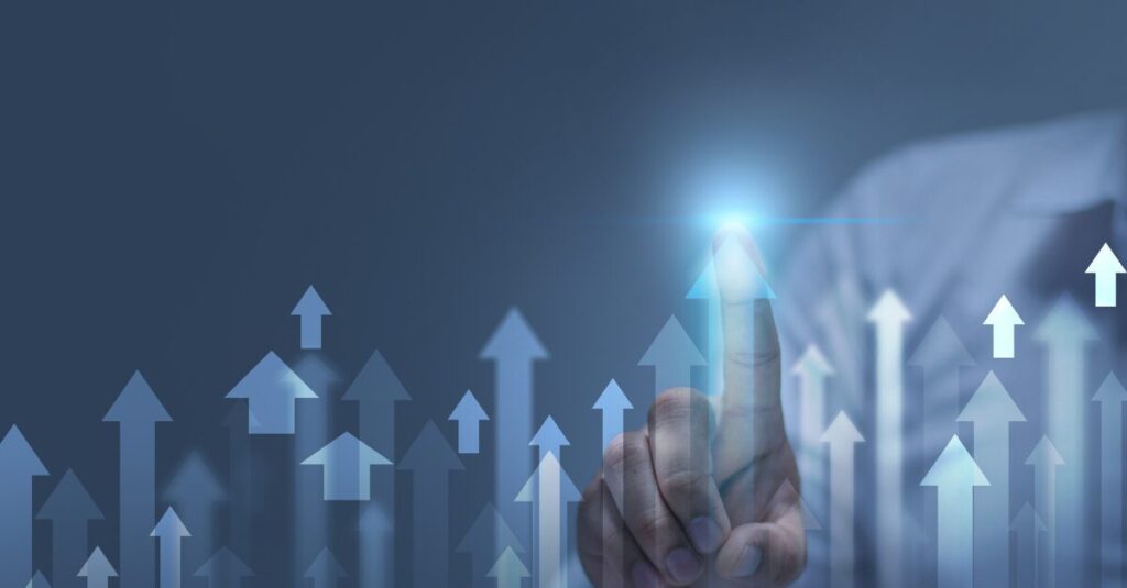 chart with an upward trajectory to symbolize healthcare MSP growth and scalability